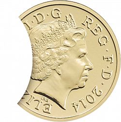 Large Obverse for £1 2014 coin