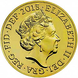 Large Obverse for £1 2015 coin
