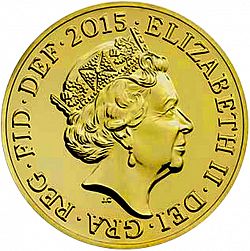 Large Obverse for £1 2015 coin