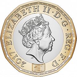 Large Obverse for £1 2017 coin