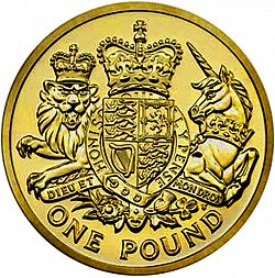 Large Reverse for £1 2015 coin