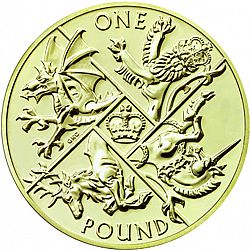 Large Reverse for £1 2016 coin