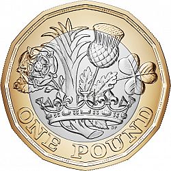 Large Reverse for £1 2017 coin