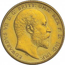 Large Obverse for Sovereign 1902 coin