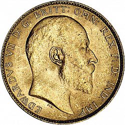Large Obverse for Sovereign 1904 coin