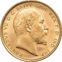 Large Obverse for Sovereign 1907 coin