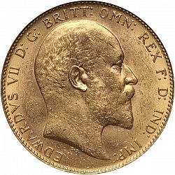 Large Obverse for Sovereign 1909 coin