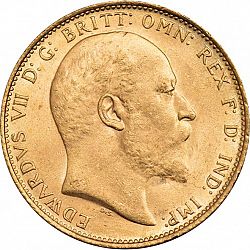 Large Obverse for Sovereign 1909 coin