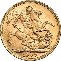 Large Reverse for Sovereign 1903 coin