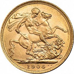 Large Reverse for Sovereign 1904 coin
