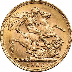 Large Reverse for Sovereign 1906 coin