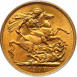 Large Reverse for Sovereign 1907 coin