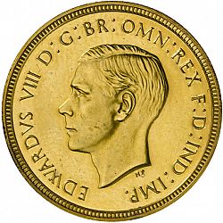 Large Obverse for Sovereign 1937 coin