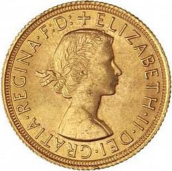 Large Obverse for Sovereign 1962 coin