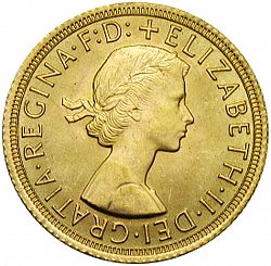 Large Obverse for Sovereign 1965 coin