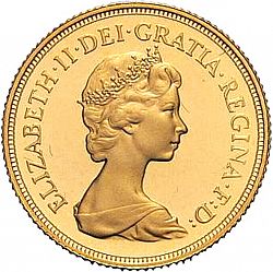 Large Obverse for Sovereign 1980 coin