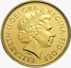 Large Obverse for Sovereign 1998 coin