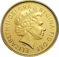 Large Obverse for Sovereign 2001 coin