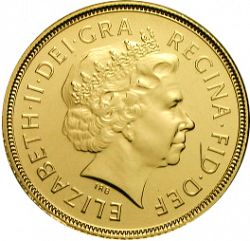 Large Obverse for Sovereign 2005 coin