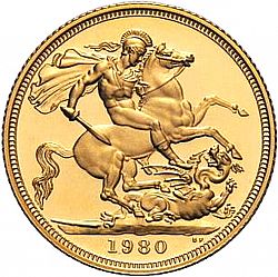 Large Reverse for Sovereign 1980 coin