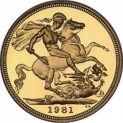 Large Reverse for Sovereign 1981 coin
