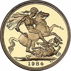Large Reverse for Sovereign 1984 coin