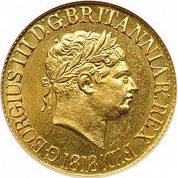 Large Obverse for Sovereign 1818 coin