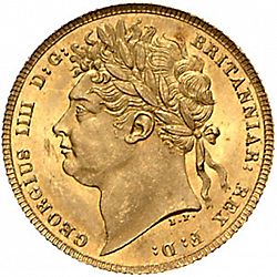 Large Obverse for Sovereign 1821 coin