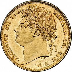 Large Obverse for Sovereign 1824 coin