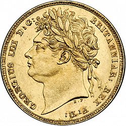 Large Obverse for Sovereign 1825 coin