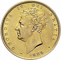 Large Obverse for Sovereign 1826 coin