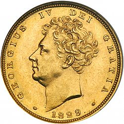 Large Obverse for Sovereign 1829 coin