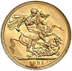 Large Reverse for Sovereign 1821 coin
