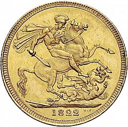 Large Reverse for Sovereign 1822 coin