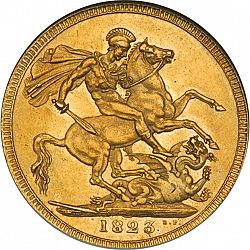 Large Reverse for Sovereign 1823 coin