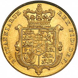 Large Reverse for Sovereign 1829 coin