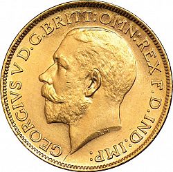 Large Obverse for Sovereign 1912 coin
