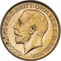 Large Obverse for Sovereign 1918 coin