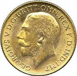 Large Obverse for Sovereign 1918 coin