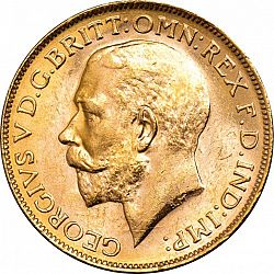 Large Obverse for Sovereign 1919 coin