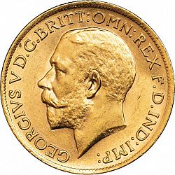 Large Obverse for Sovereign 1920 coin