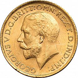 Large Obverse for Sovereign 1921 coin