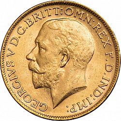 Large Obverse for Sovereign 1928 coin