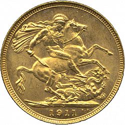 Large Reverse for Sovereign 1911 coin