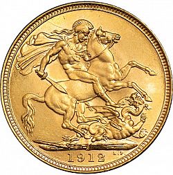Large Reverse for Sovereign 1912 coin