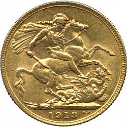 Large Reverse for Sovereign 1913 coin