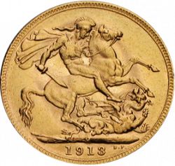 Large Reverse for Sovereign 1913 coin
