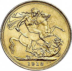Large Reverse for Sovereign 1913 coin