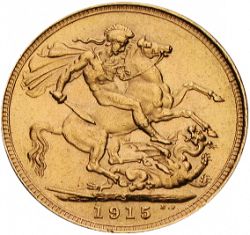 Large Reverse for Sovereign 1915 coin