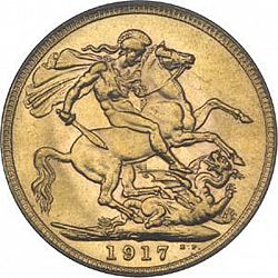 Large Reverse for Sovereign 1917 coin